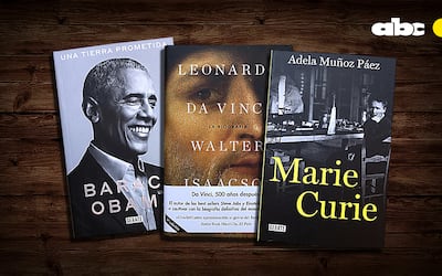 Una tierra prometida, de Barack Obama; Da Vinci, la biografía, de Walter Isaacson y Marie Curie, de Adela Muñoz Páez.