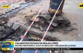 Calamitoso estado de la avenida Molas López