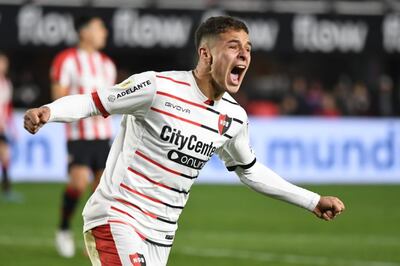 Ramiro Sordo grita su gol para Newell's ante Estudiantes LP.