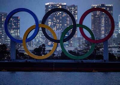 Los anillos olímpicos instalados en Odaiba. Tokio 2020 espera que el entusiasmo vuelva cuando se inicie la vacunación.