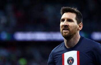 Messi durante el partido de ayer que perdió el París SG ante Rennes.