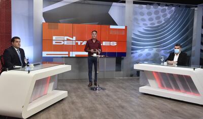 Norman Harrison y Julio Borba durante el programa En Detalles, con Enrique Vargas Peña.