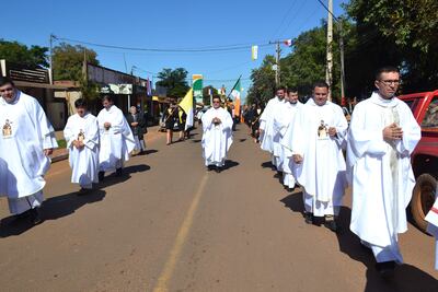 Procesión de la imagen de San Juan Nepomuceno por las calles de la ciudad que lleva su nombre.