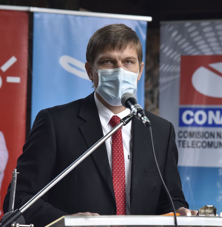 Juan Manuel Brunetti durante su discurso, en el acto de esta mañana.