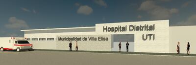 Maqueta de lo que será el nuevo pabellón de la Unidad de Terapia Intensiva del hospital distrital de Villa Elisa
