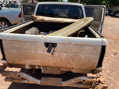 Camioneta perteneciente a Gerardo Vega Morínigo, asesinado el martes en Pedro Juan Caballero.