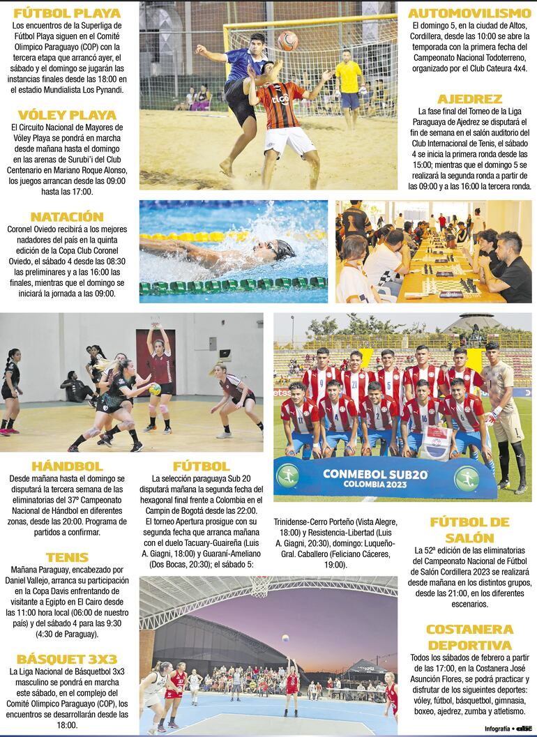 Atractiva agenda deportiva del fin de semana.