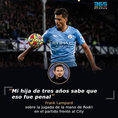 Rodri tocó el balón con la mano dentro del área.
