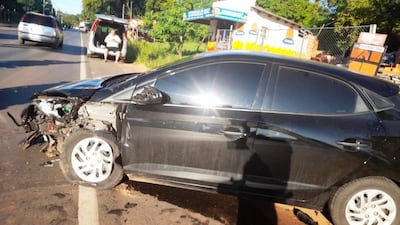 Vehículo del policía involucrado en el fatal accidente.