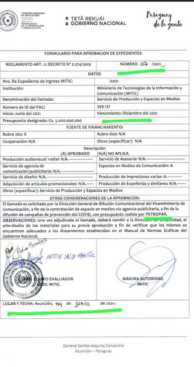 Ya en junio pasado ingresó el pedido de aprobación de expediente en el MItic sobre la campaña.