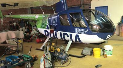 Un helicóptero de la Policía de la provincia de Buenos Aires (Argentina) fue hallado en el hangar.