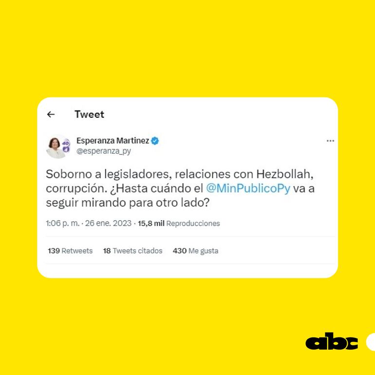 La senadora Esperanza Martínez pidió reacción al Ministerio Público.