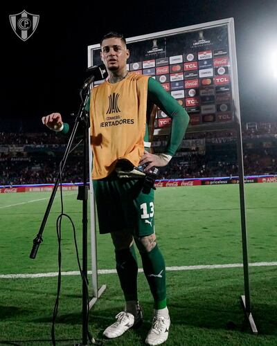 Jean Fernandes, arquero de Cerro Porteño, tras el duelo ante Fortaleza.