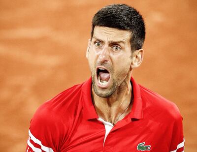Celebración de Novak Djokovic por su paso a semifinales. EFE