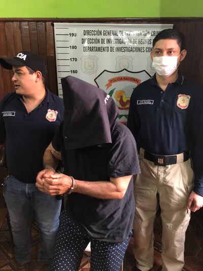 Erotido Duarte, bajo custodia policial.