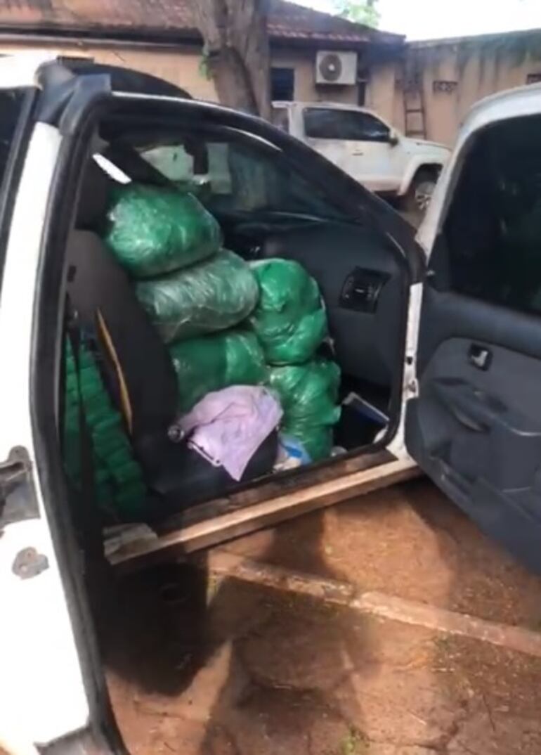 Marihuana estaba dentro del bolsas de basura.