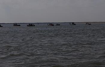 Lugar donde ocurrió el accidente, zona de confluencia entre el río Paraná y Paraguay.