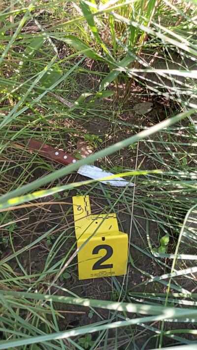 Hallaron un cuchillo y una billetera con documentos del posible feminicida.