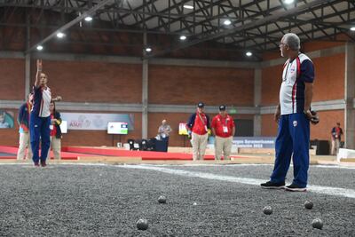 La partido de Paraguay en el Bochas estilo Petanca en los Juegos Suramericanos Asunción 2022.