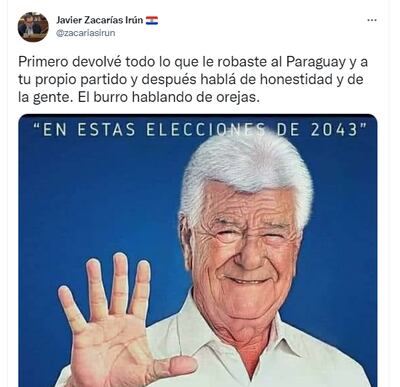 El polémico tuit de Zacarías Irún.