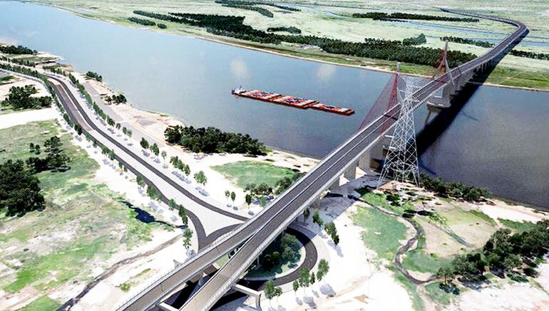 Diseño preliminar del puente Asunción-Chaco’i licitado por el MOPC. Constructoras cuestionan el plazo para presentar ofertas.