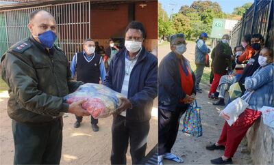 Un donativo de 250 kilos de insumos recibió el padre Berikani para sostener las ollas populares.