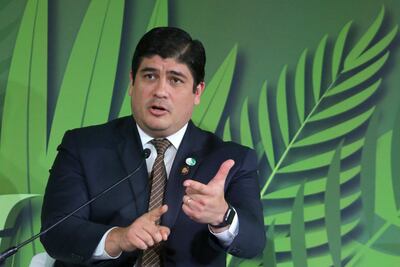 El presidente Carlos Alvarado Quesada en la COP26 en Glasgow, Escocia.