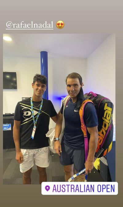 Daniel Vallejo con Rafael Nadal, quien aporta en su formación.