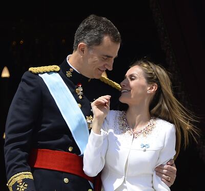 Felipe VI de España y su majestad doña Letizia.