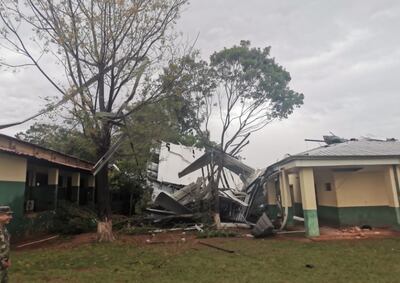 La sede de la Tercera  División de Caballería  sufrió daños.