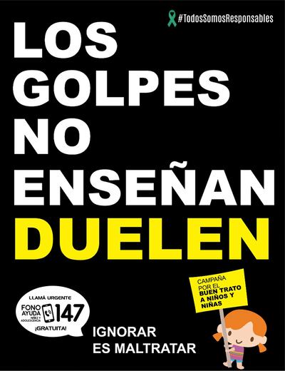 Afiche de la campaña "Crianza Positiva" contra la violencia hacia los niños, niñas y adolescentes.