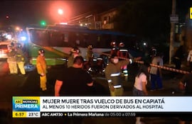 Mujer muere tras vuelco de bus en Capiatá