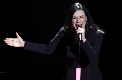 Laura Pausini durante un concierto en Sanremo, Italia, este miércoles.
