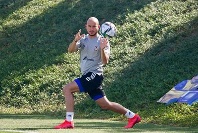 El paraguayo Carlos González Espínola (27 años), en el entrenamiento del plantel de Tigres en Qatar, previo al estreno en el Mundial.