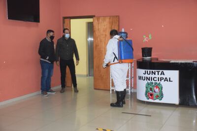 Las dependencias de la Junta Municipal fueron desinfectadas.