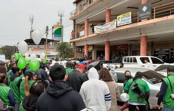 Manifestación frente a la fiscalía de Itá