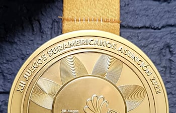 Medalla de oro de los juegos Odesur ASU2022 realizados en Asuncion Paraguay 3 de octubre de 2022