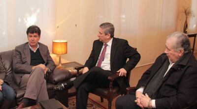 Efraín Alegre reunido con Jaime Bestard y Alberto Ramírez Z.