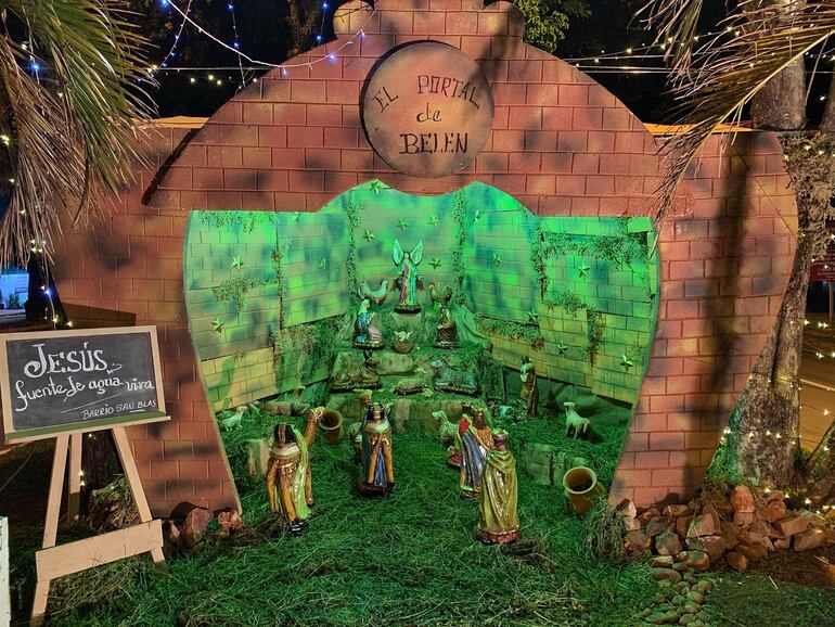 Pesebre del barrio San Blas de la ciudad de Nueva Italia, que participa del concurso que organiza la municipalidad local.