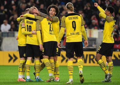 Festejo de los futbolistas del Borussia Dortmund