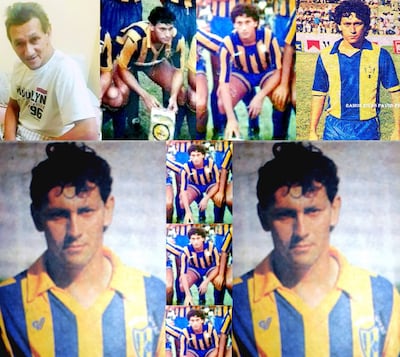 Cuadro de imágenes elaborado por el cumpleaños de Vicente Luis Méndez, quien se repone en Luque de un accidente de tránsito.