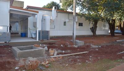 Un sector del pabellón respiratorio que está en construcción desde abril en Pedro Juan Caballero. Está presupuestado en G. 10.000 millones.