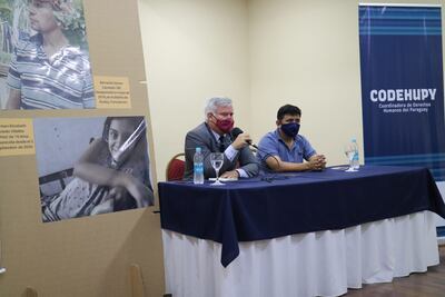 Conferencia de prensa de Codehupy en la que exigen la búsqueda de Bernardo Gómez y la menor Carmen Oviedo.