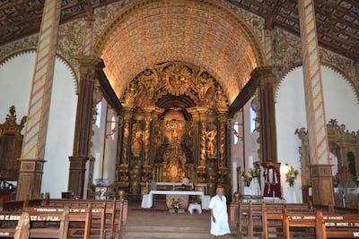 Interior del templo de Yaguarón que será postulado como patrimonio de la humanidad.