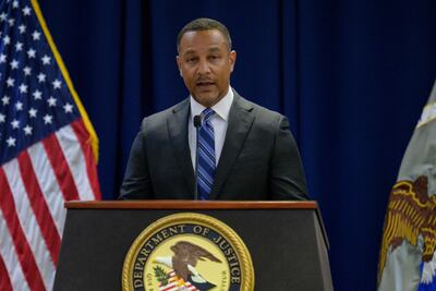 El fiscal federal del Distrito de Nueva York, Breon Peace, en una rueda de prensa brindada esta siesta.