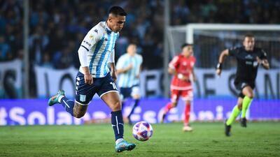 Matías Rojas, durante el partido ante Huracán en el Cilindro de Avellaneda.