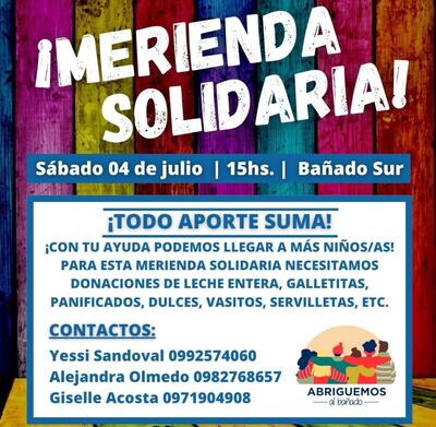 Jóvenes organizan merienda solidaria