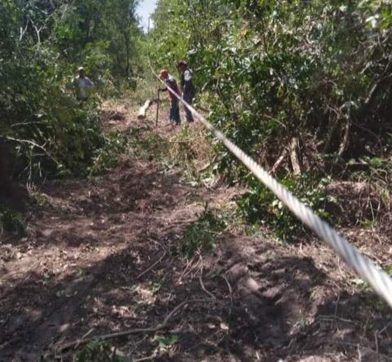 La reparación del tendido eléctrico que llega a la comunidad habitualmente queda a cargo de los usuarios.