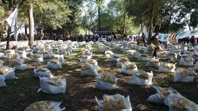 Kits de alimentos entregados a las familias más vulnerables de SJN.
