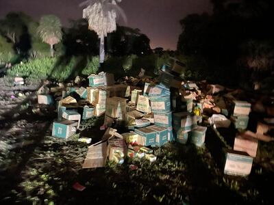 Vista de los productos de contrabando encontrados por la Fiscalía en la zona de Falcón.